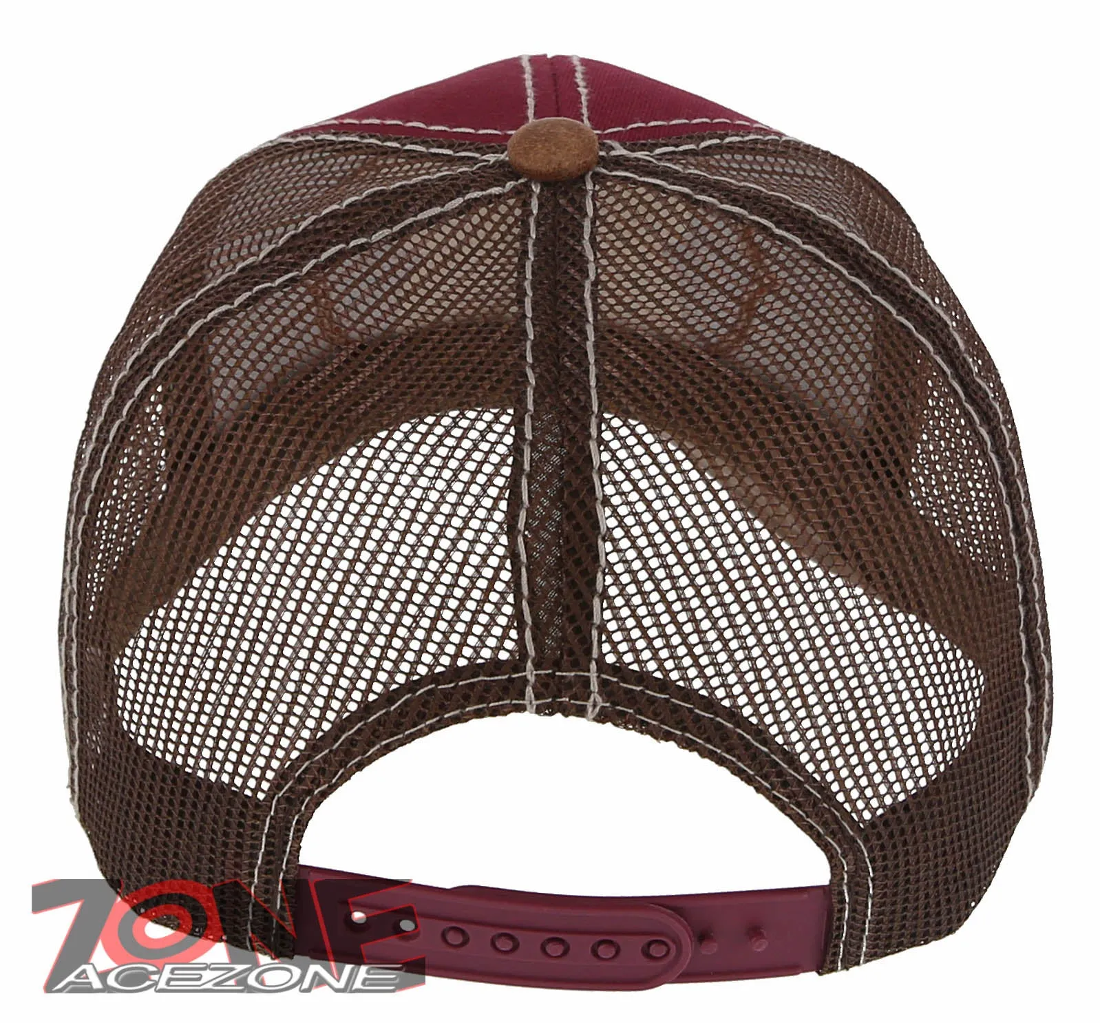 NEW! RODEO HORSE SHOE STAR MESH TRUCKER SNAPBACK BASEBALL CAP HAT BURGUNDY