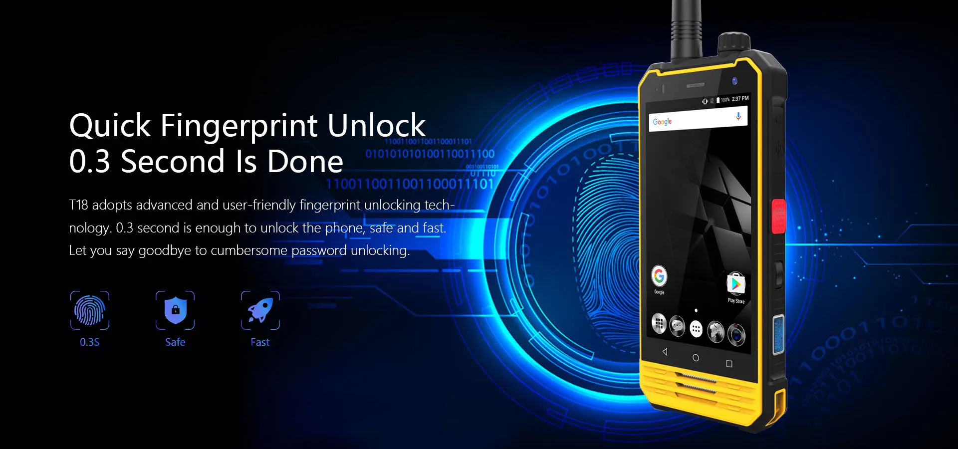 Nomu T18 IP68 Waterproof  Walkie Talkie Android 7.0 Quad Core 2GB RAM 4G Mobile Phone