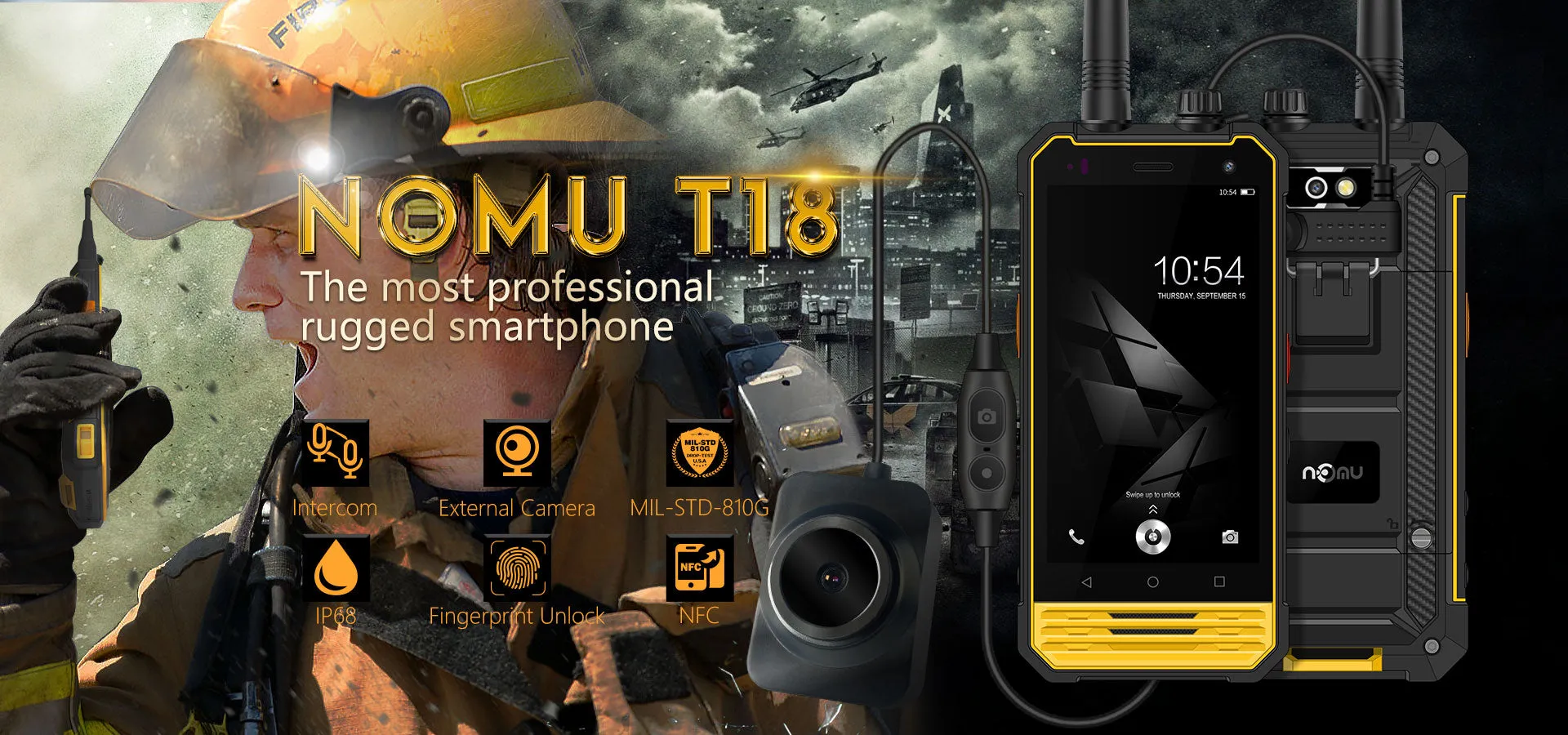 Nomu T18 IP68 Waterproof  Walkie Talkie Android 7.0 Quad Core 2GB RAM 4G Mobile Phone