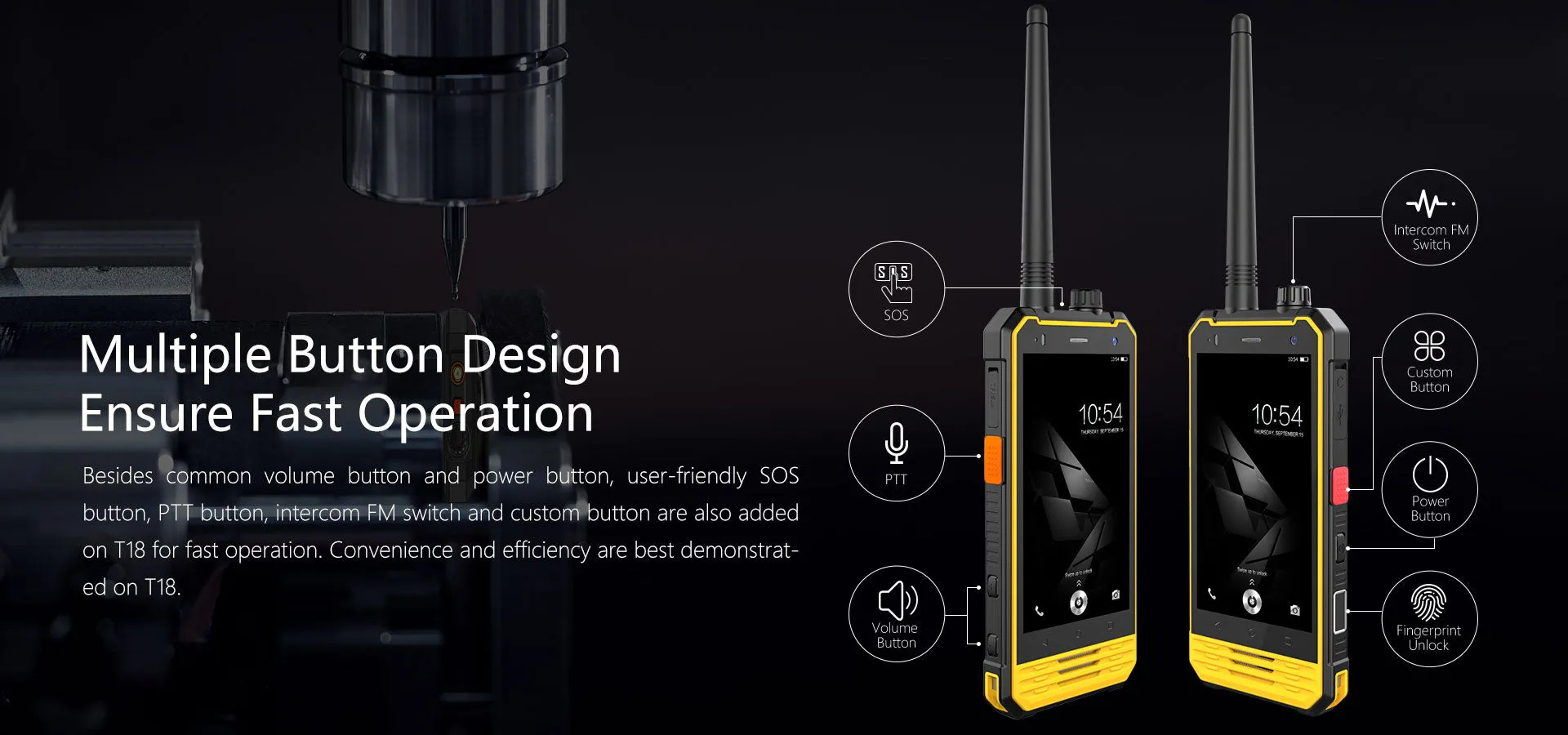Nomu T18 IP68 Waterproof  Walkie Talkie Android 7.0 Quad Core 2GB RAM 4G Mobile Phone