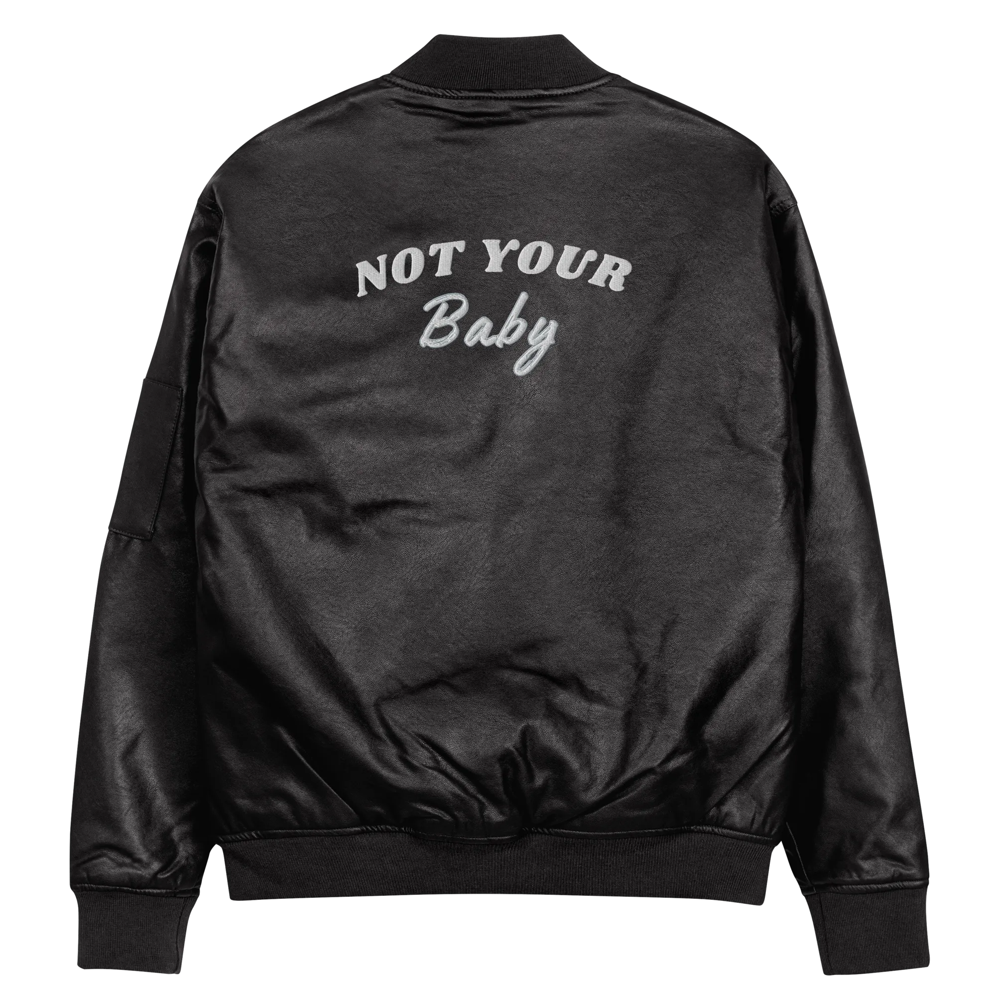 Not Your Baby Leather Bomber Jacket
