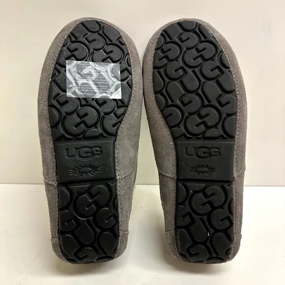 NWOT UGG Ascot Slipper Grey Suede Shearling Lined Men's Size 8