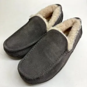 NWOT UGG Ascot Slipper Grey Suede Shearling Lined Men's Size 8
