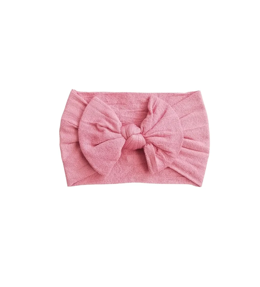 Nylon Bow Headwrap Rose Pink