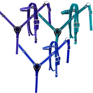 Nylon Browband headstall and breast collar set with Stitching