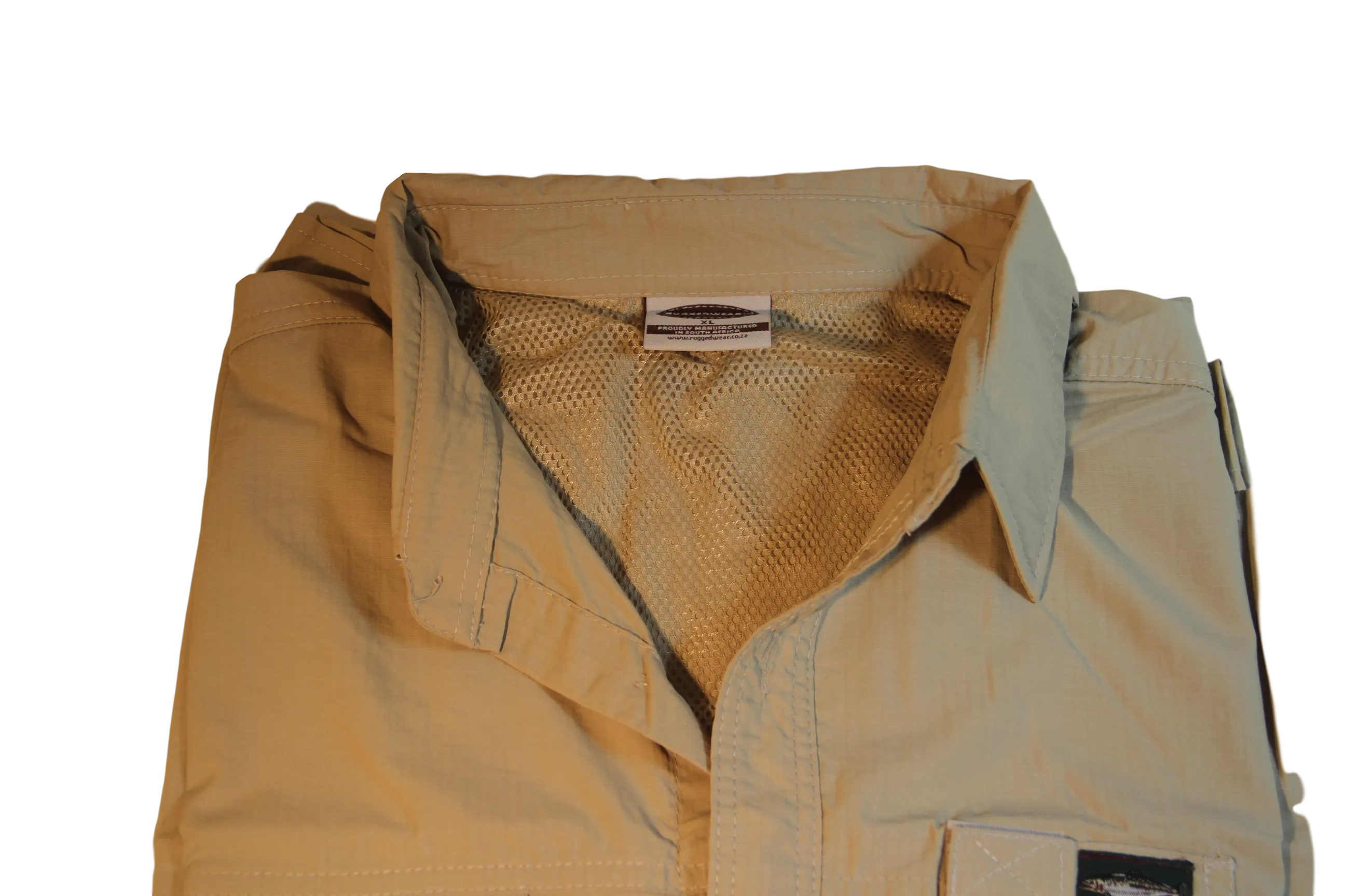 Nylon Vented SHORT Sleeve Fishing Shirt. Great for Hot humid conditions Made in South Africa