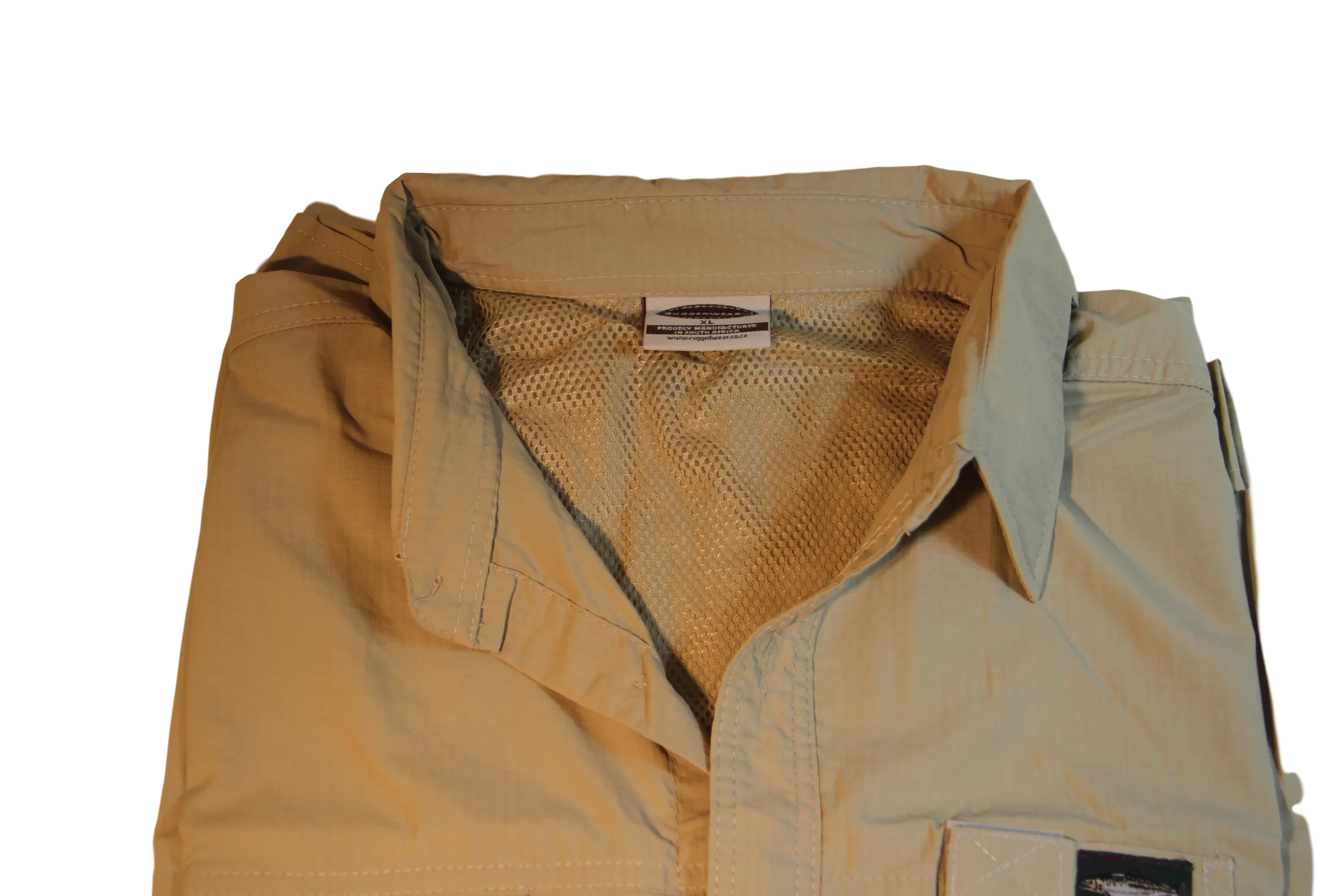 Nylon Vented SHORT Sleeve Fishing Shirt. Great for Hot humid conditions Made in South Africa