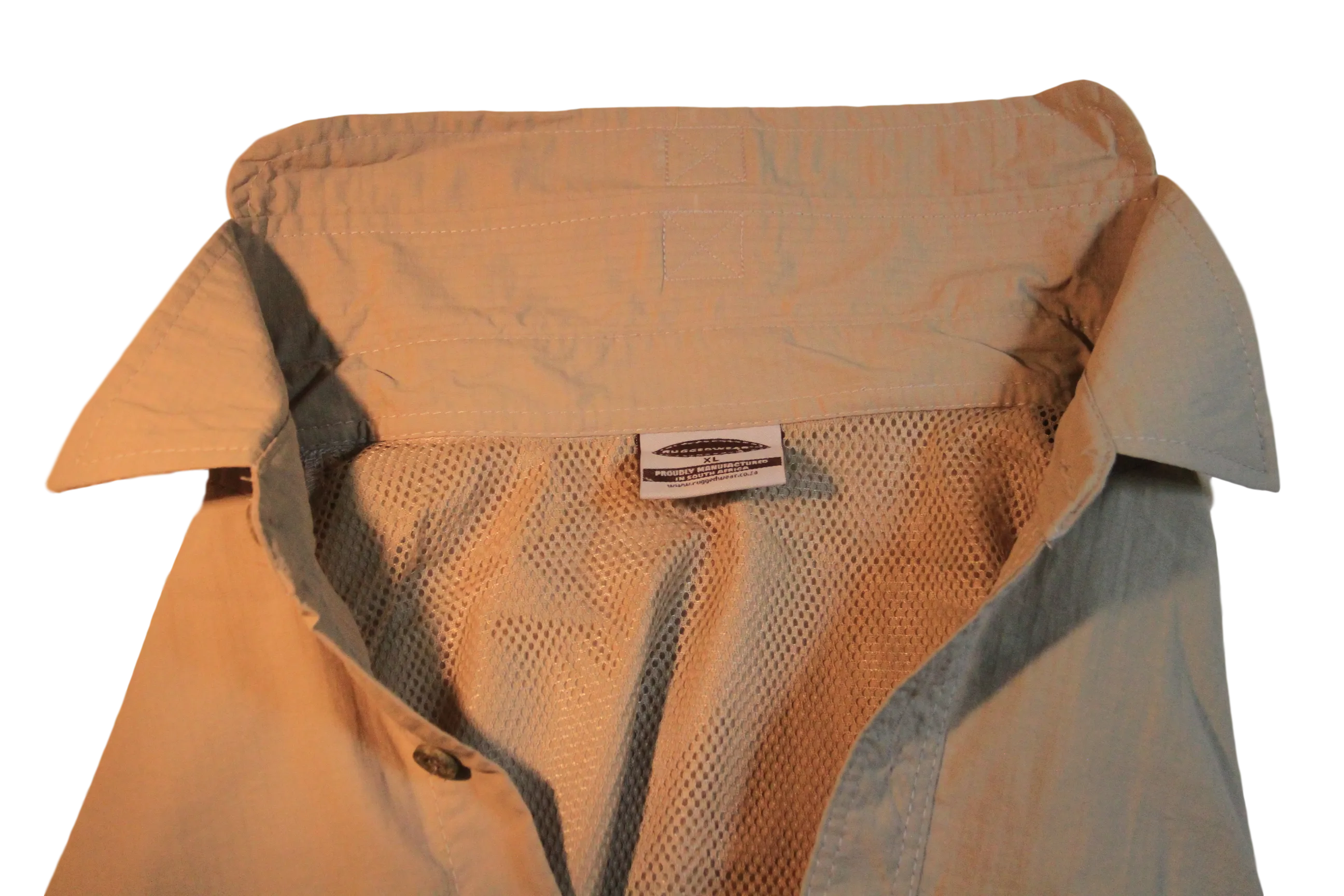 Nylon Vented SHORT Sleeve Fishing Shirt. Great for Hot humid conditions Made in South Africa