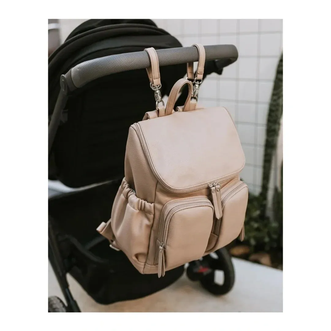 OiOi Signature Vegan Leather Nappy Backpack - Dimple Oat