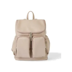 OiOi Signature Vegan Leather Nappy Backpack - Dimple Oat