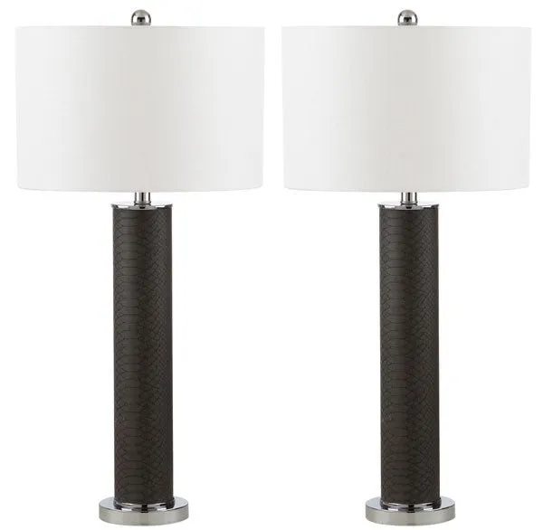 OLLIE 31.5-INCH H FAUX SNAKESKIN TABLE LAMP Design: LIT4404E-SET2