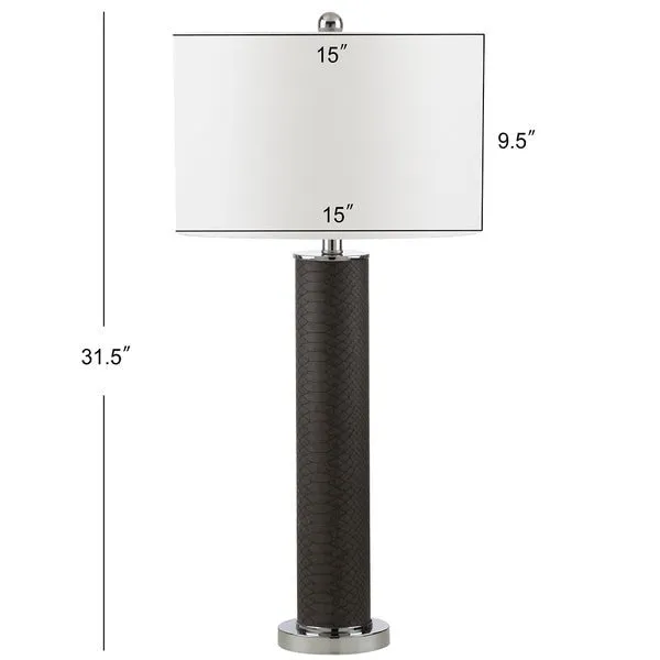 OLLIE 31.5-INCH H FAUX SNAKESKIN TABLE LAMP Design: LIT4404E-SET2