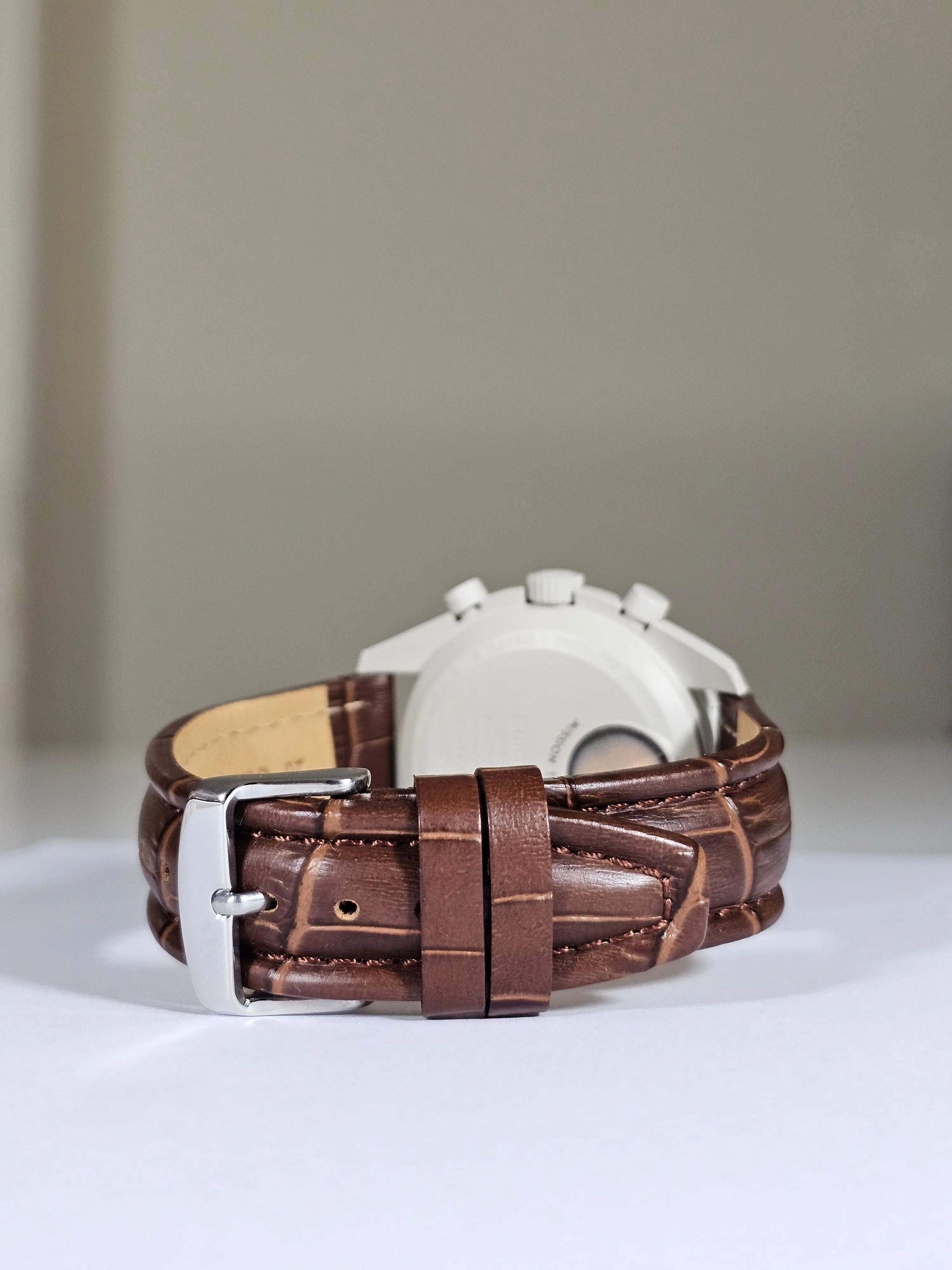 Omega X Swatch MoonSwatch Strap: Embossed Leather - Brown