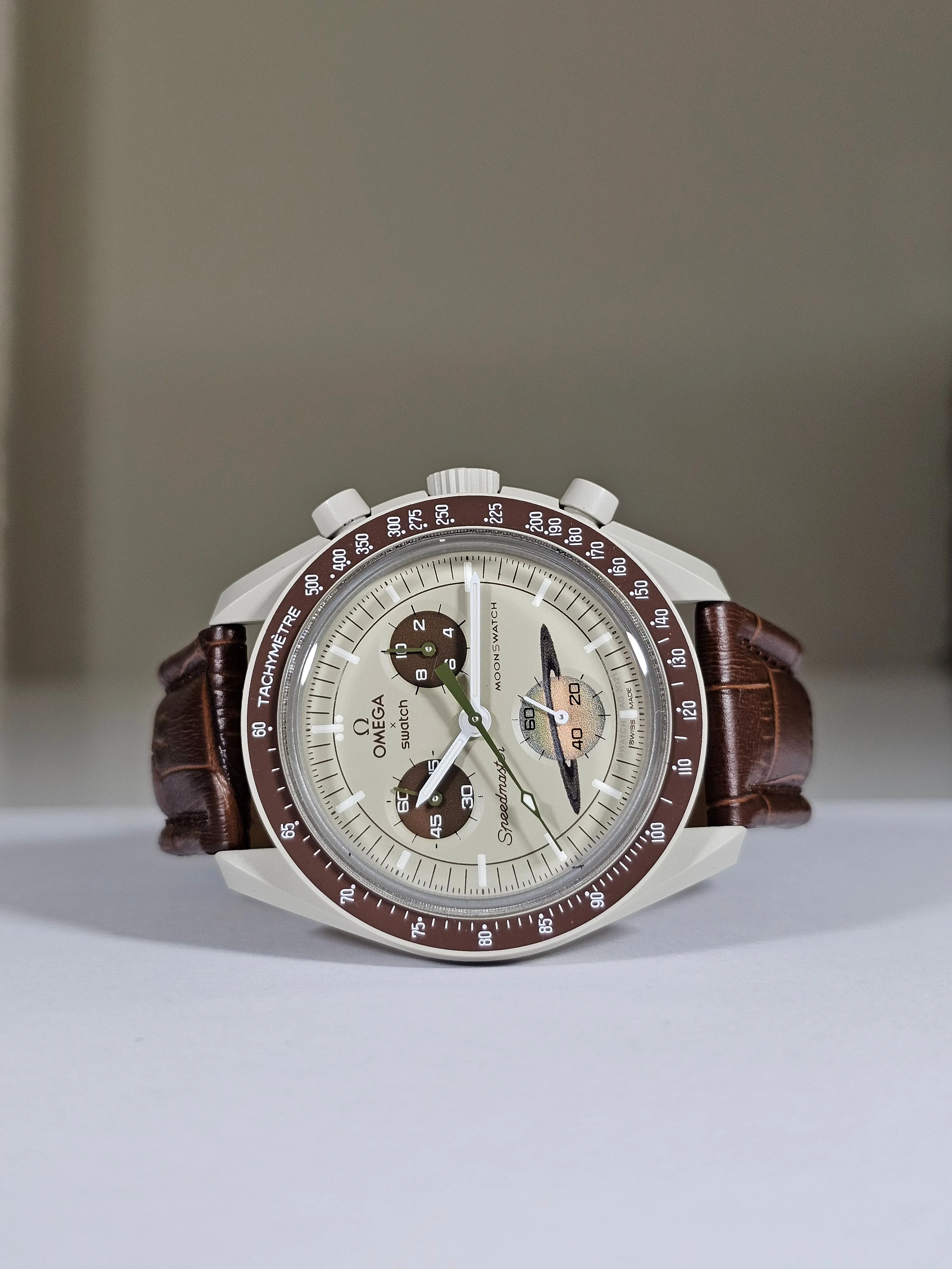 Omega X Swatch MoonSwatch Strap: Embossed Leather - Brown