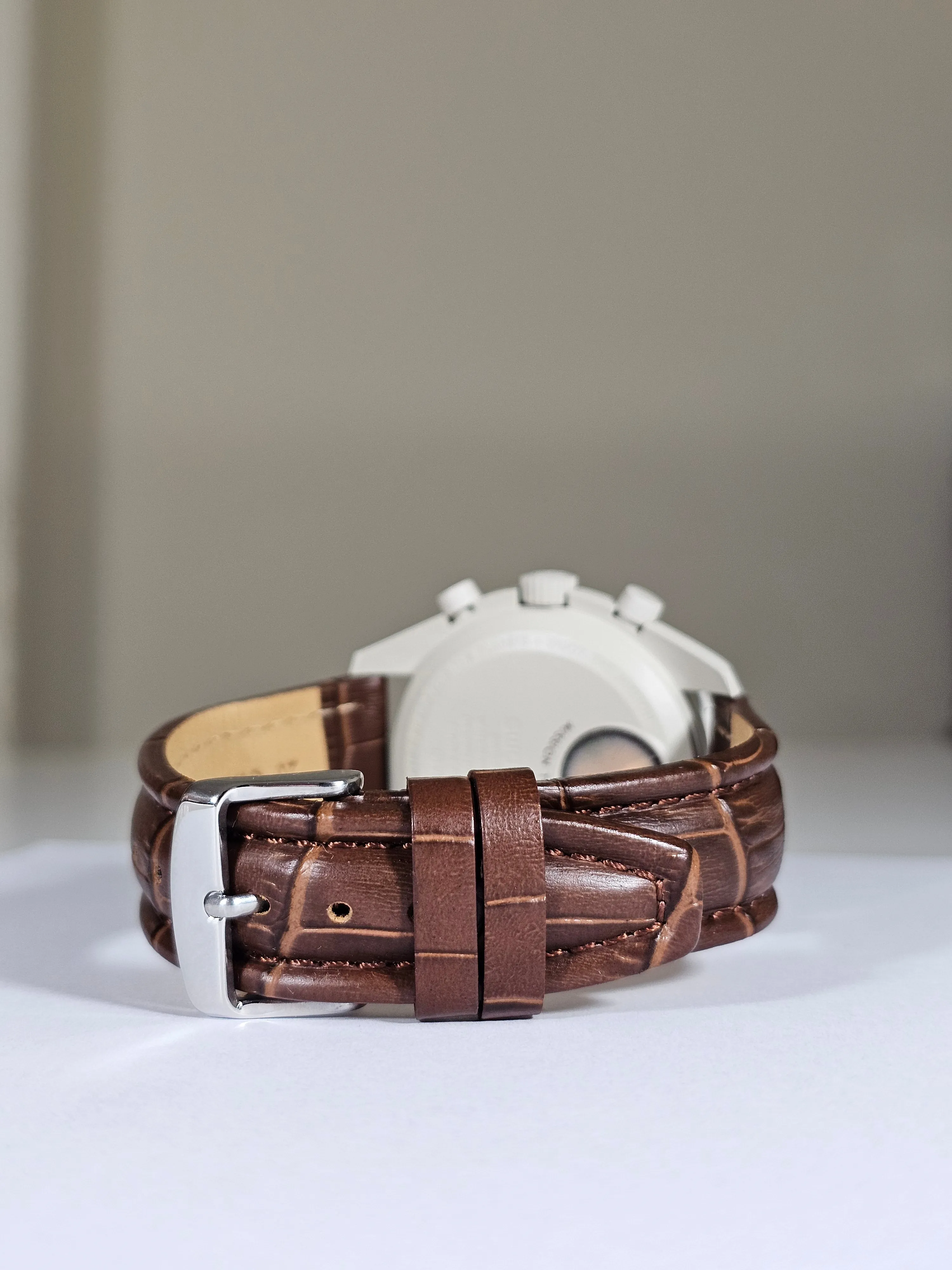 Omega X Swatch MoonSwatch Strap: Embossed Leather - Brown