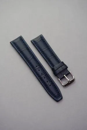 Omega X Swatch MoonSwatch Strap: Embossed Leather - Navy