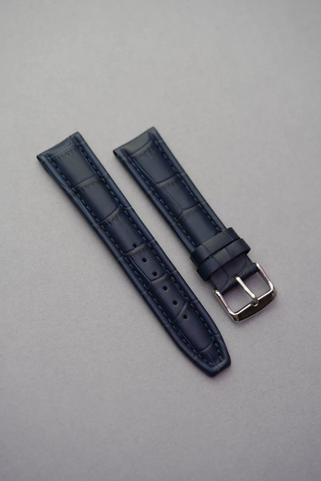 Omega X Swatch MoonSwatch Strap: Embossed Leather - Navy