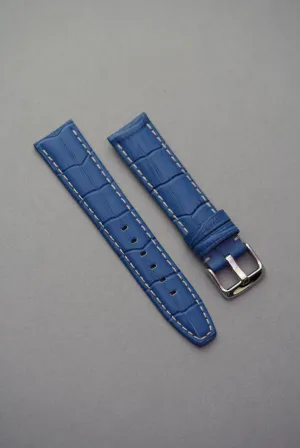 Omega X Swatch MoonSwatch Strap: Stitched Embossed Alligator - Blue