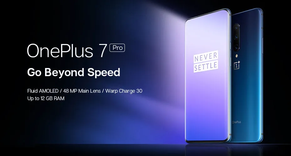 OnePlus 7 Pro 8GB RAM 256GB ROM Smartphone 6.67 Inch Fluid AMOLED Display Fingerprint UFS 3.0 NFC Rock gray