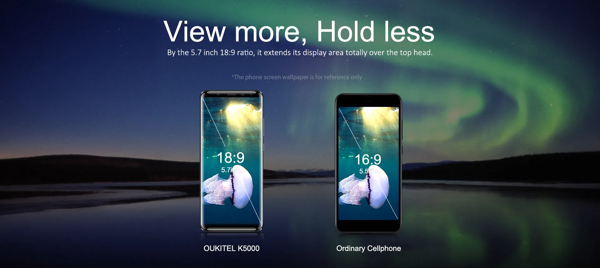 OUKITEL K5000 Smart Phone - 5.7 Inch, MT6750T, 18:9 Aspect Ratio, 4GB RAM,  64GB ROM, Black