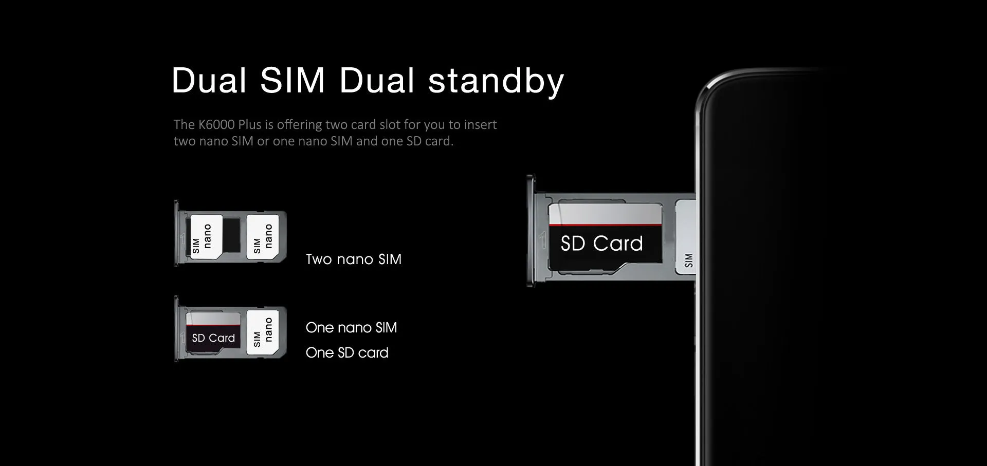 OUKITEL K6000 Plus 5.5 Inch MTK 6750T 4GB   64GB Black Smart Phone