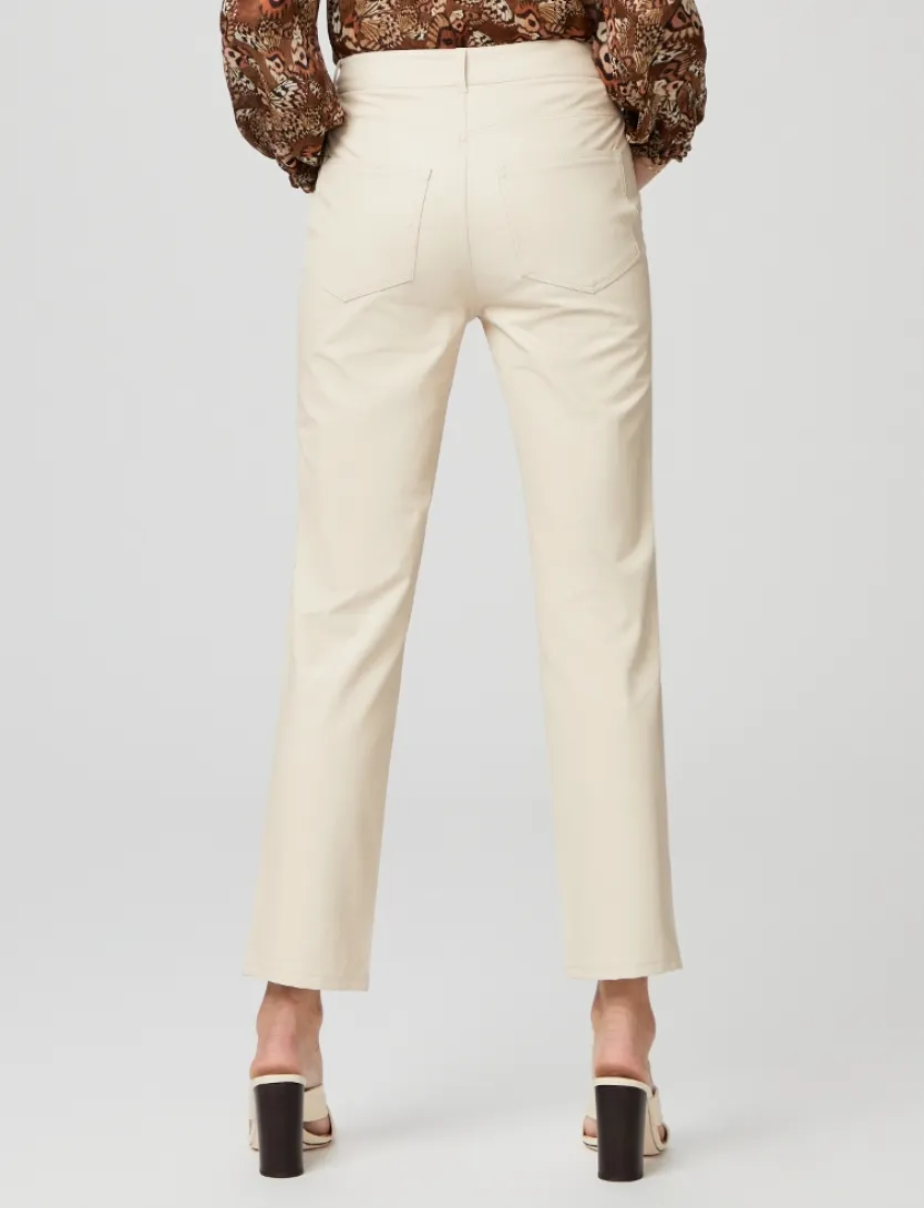 Paige - Stella Straight Leg Vegan Leather Pant - Ecru