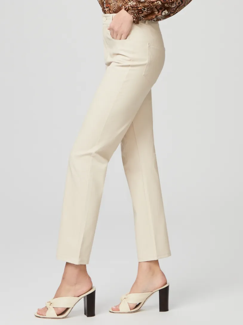 Paige - Stella Straight Leg Vegan Leather Pant - Ecru