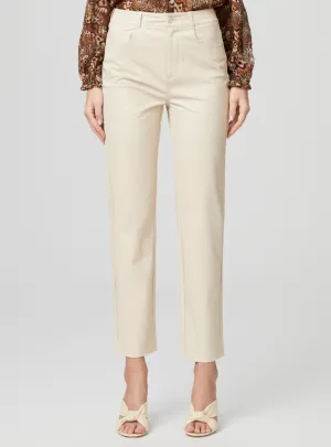 Paige - Stella Straight Leg Vegan Leather Pant - Ecru