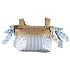 Paz Rodriguez Laminated Blue & White Stripe Pram Bag