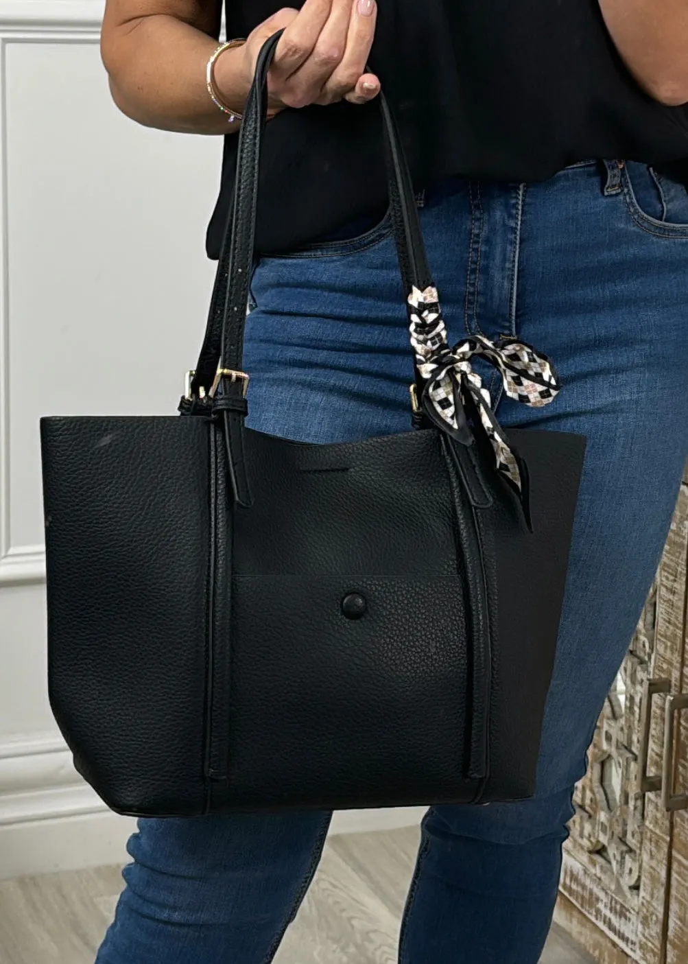 Penelope Black Tote Bag