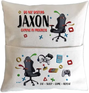 Personalised Eat Sleep Game Repeat Cushion