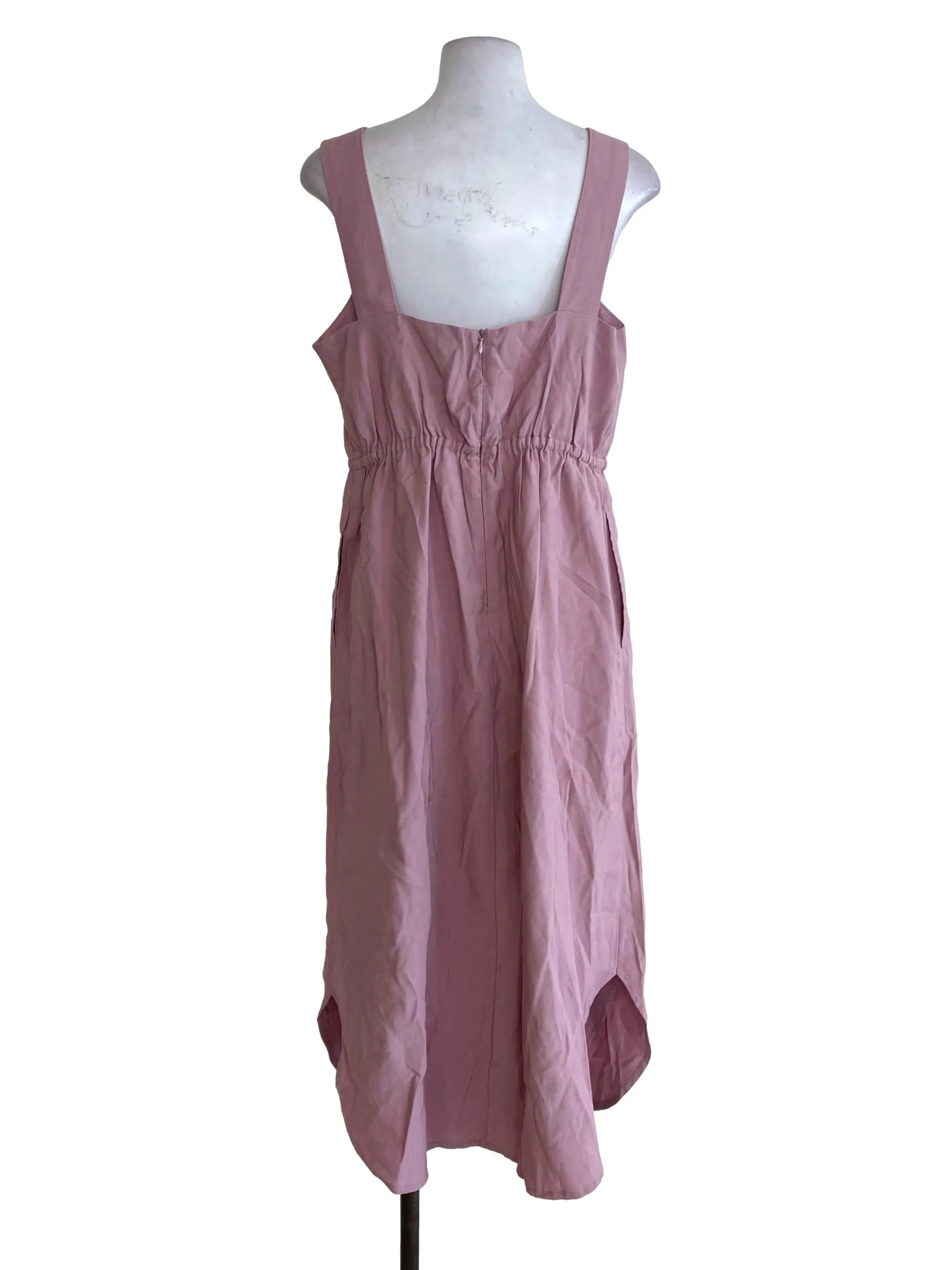 Pink Twill Blouson Dress