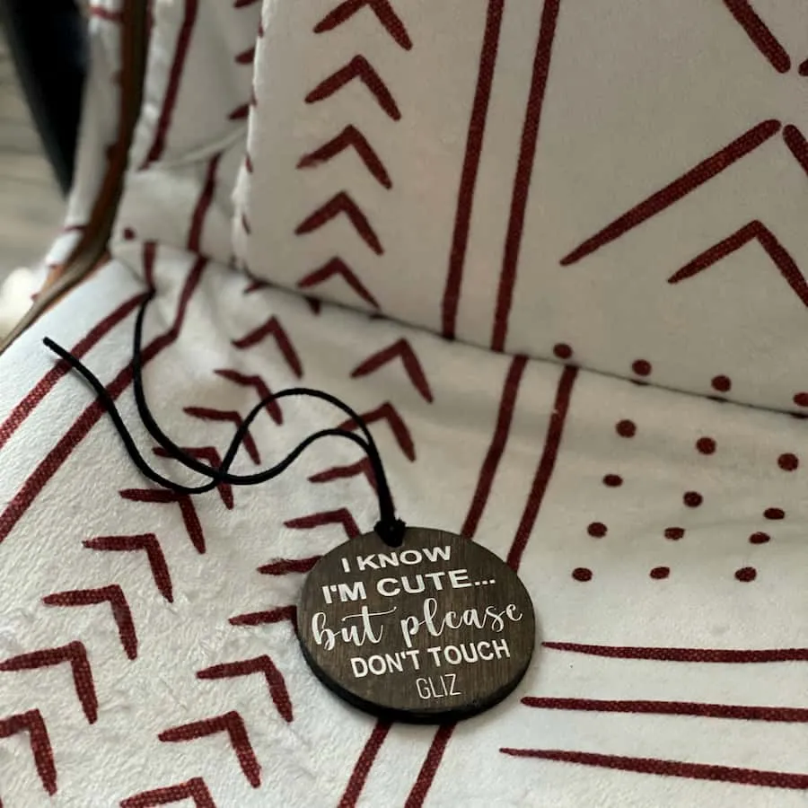 Please Don't Touch Car Seat / Stroller Tag, Dark Brown