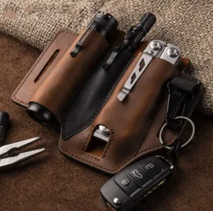 PrepPro Leather EDC Belt Sheath – Everyday Essentials, One Holster