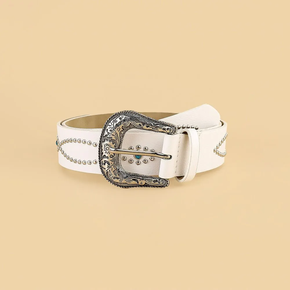 PU Leather Rhinestone Belt