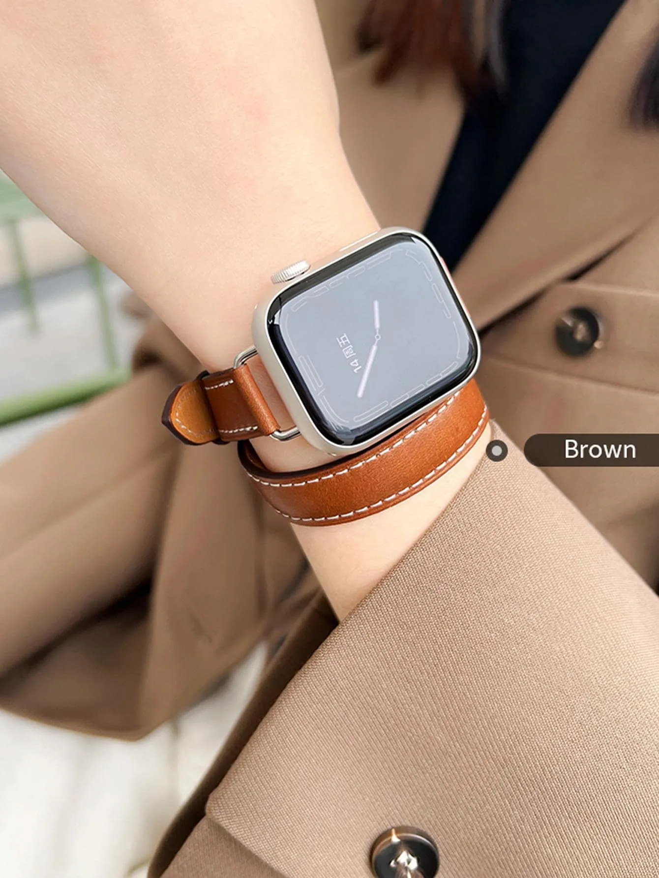 PU Leather Watchband - Brown