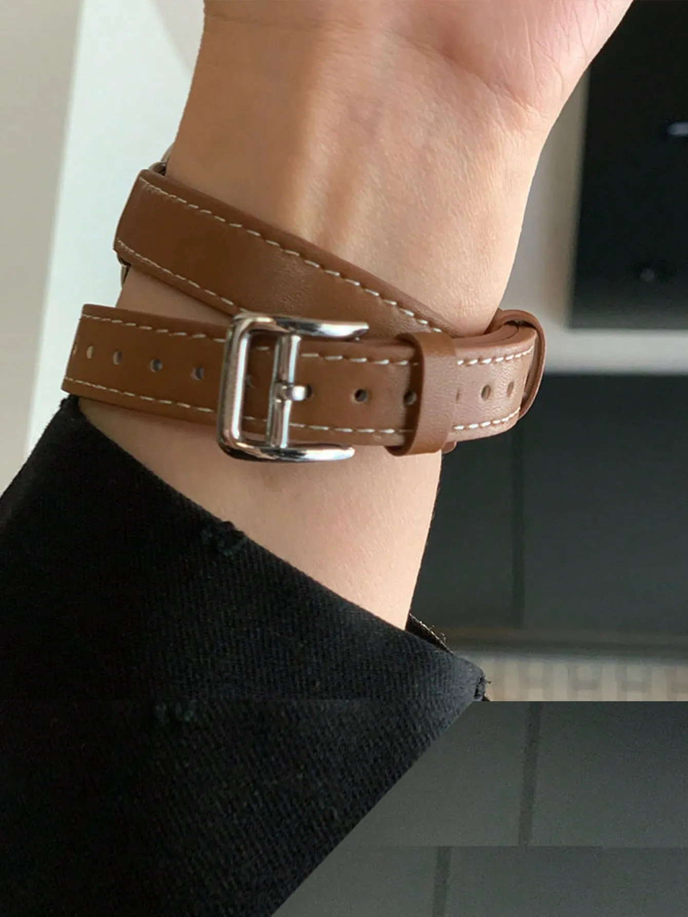 PU Leather Watchband - Brown