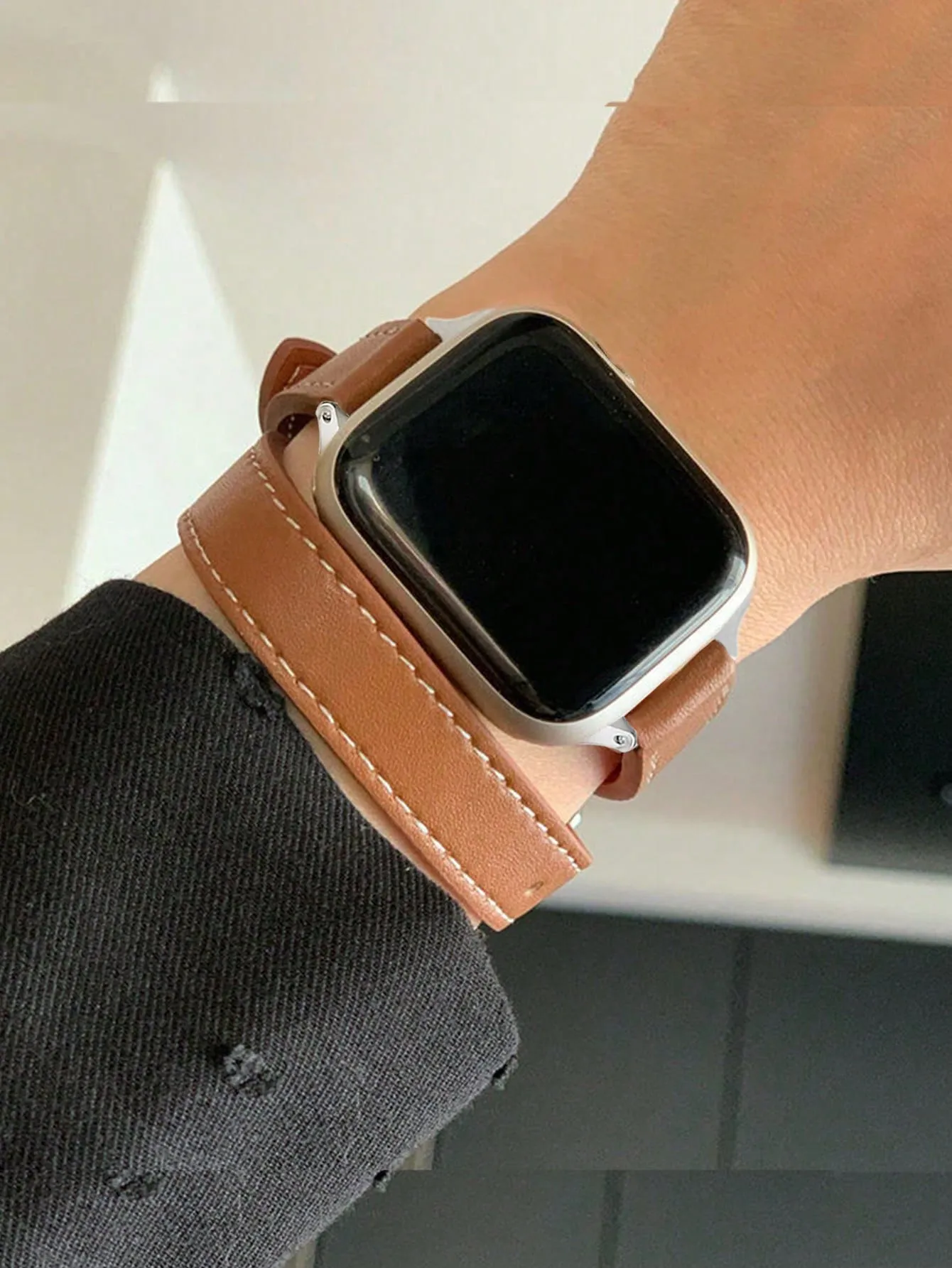 PU Leather Watchband - Brown