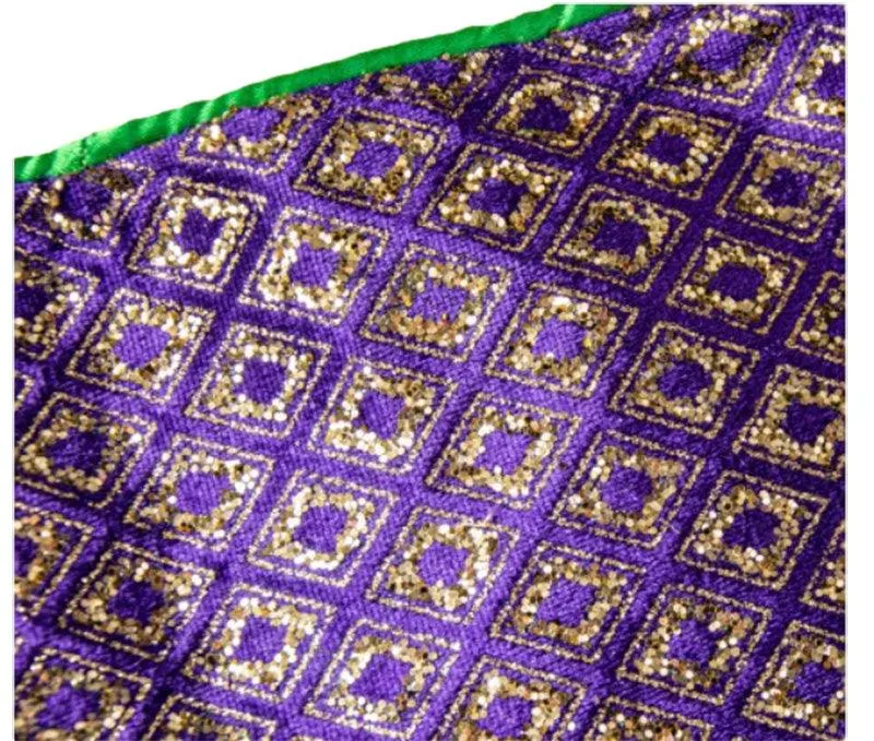 Purple Velvet and Gold Diamond Table Runner