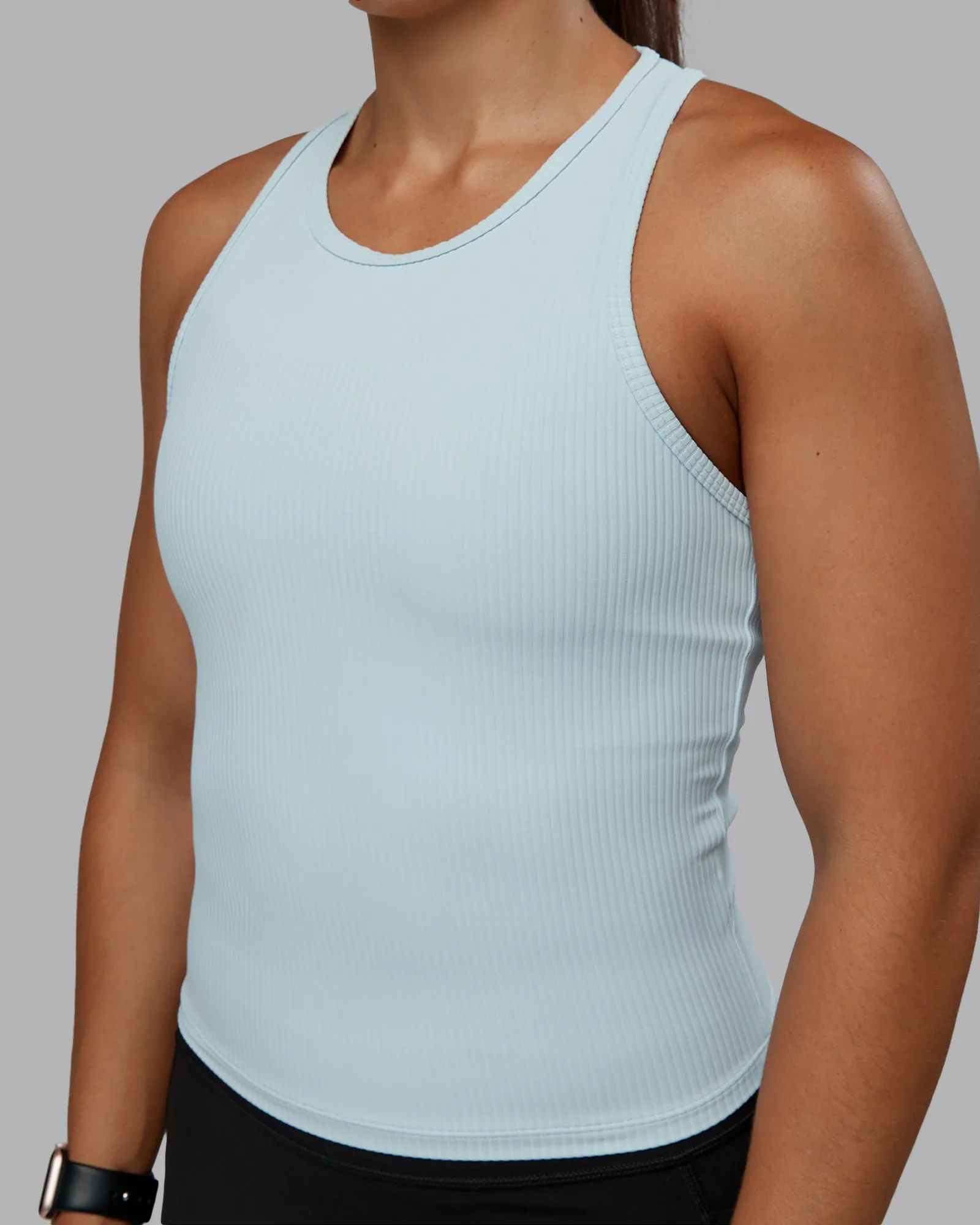 Push High Neck Ribbed Tank - Skyride