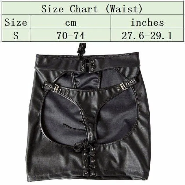 "Sewing" - Fetish PU Leather Hip Skirt Slave Spanking Open Butt Bondage Erotic Harness