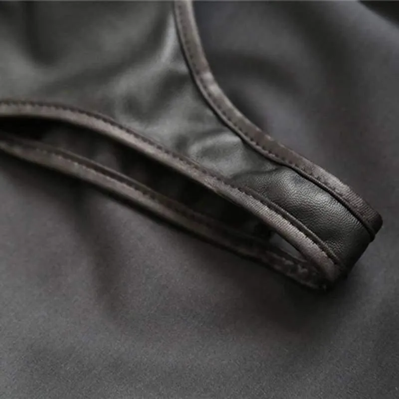 "Sewing" - Fetish PU Leather Hip Skirt Slave Spanking Open Butt Bondage Erotic Harness