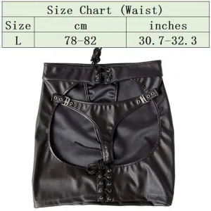 "Sewing" - Fetish PU Leather Hip Skirt Slave Spanking Open Butt Bondage Erotic Harness