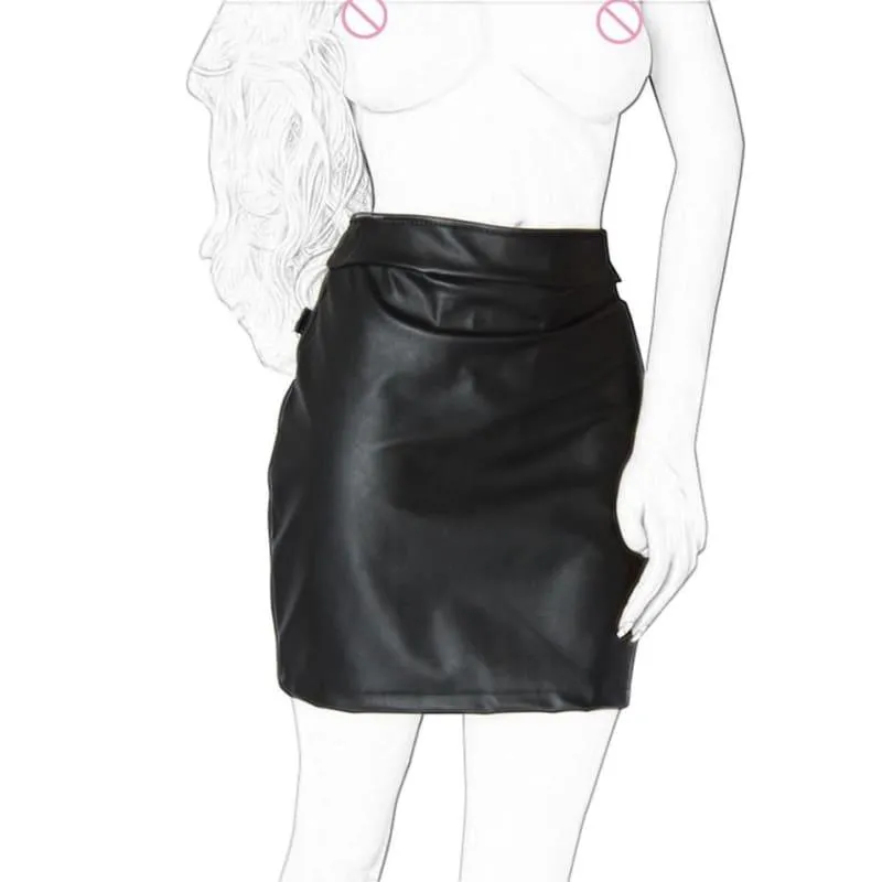 "Sewing" - Fetish PU Leather Hip Skirt Slave Spanking Open Butt Bondage Erotic Harness