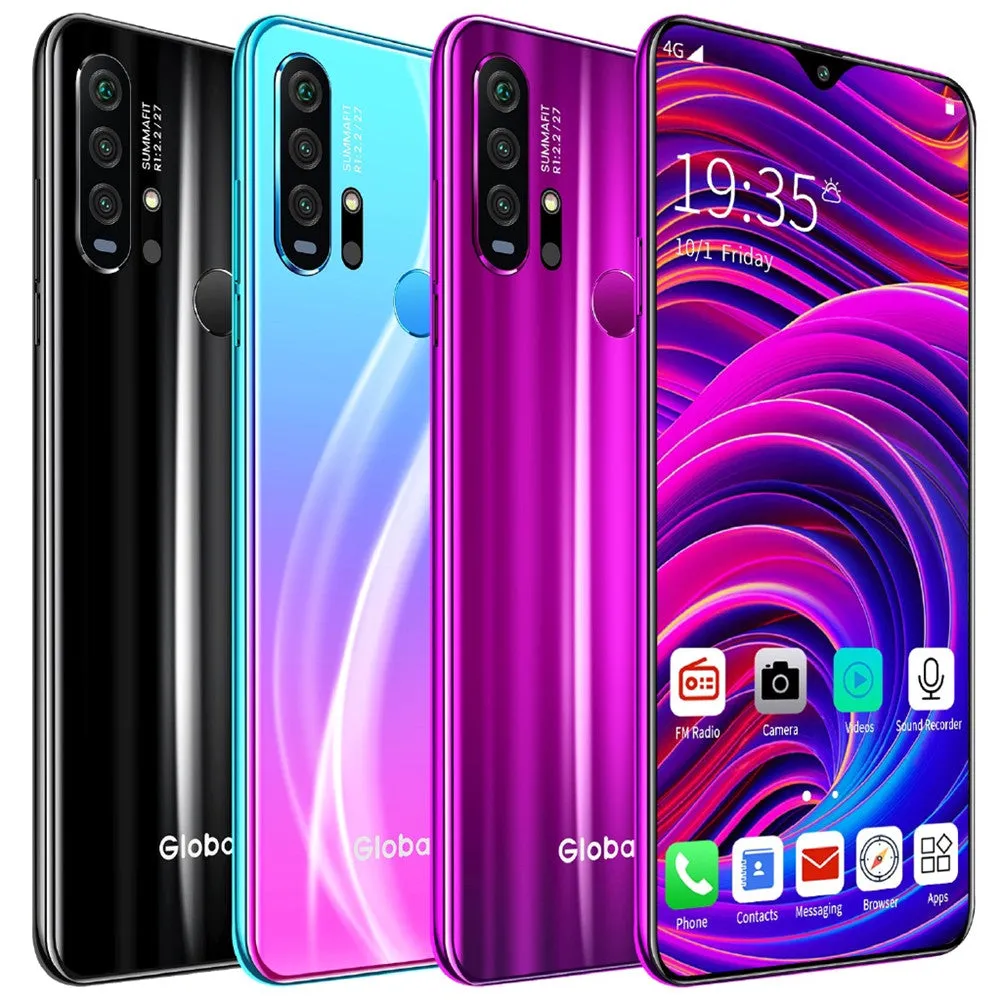 R30 pro Smart Phone 4G Network 3G   64g High Configuration Face Recognition Fingerprint Recognition Phone purple_British regulatory