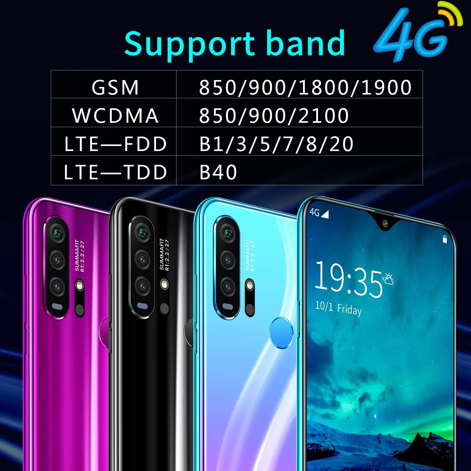 R30 pro Smart Phone 4G Network 3G   64g High Configuration Face Recognition Fingerprint Recognition Phone purple_British regulatory