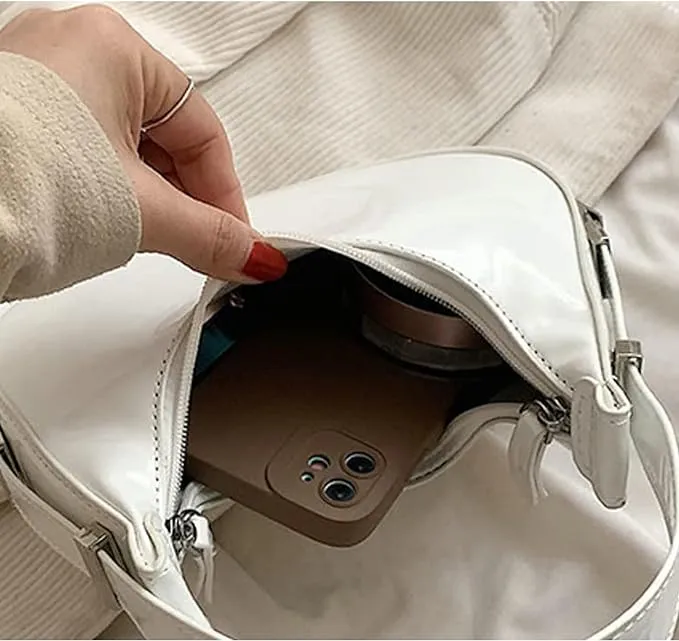 Radiant Faux Leather Shoulder Bag - Chic Underarm Elegance