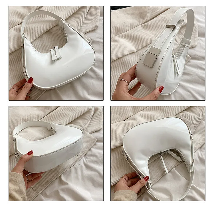 Radiant Faux Leather Shoulder Bag - Chic Underarm Elegance