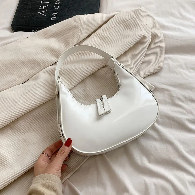 Radiant Faux Leather Shoulder Bag - Chic Underarm Elegance