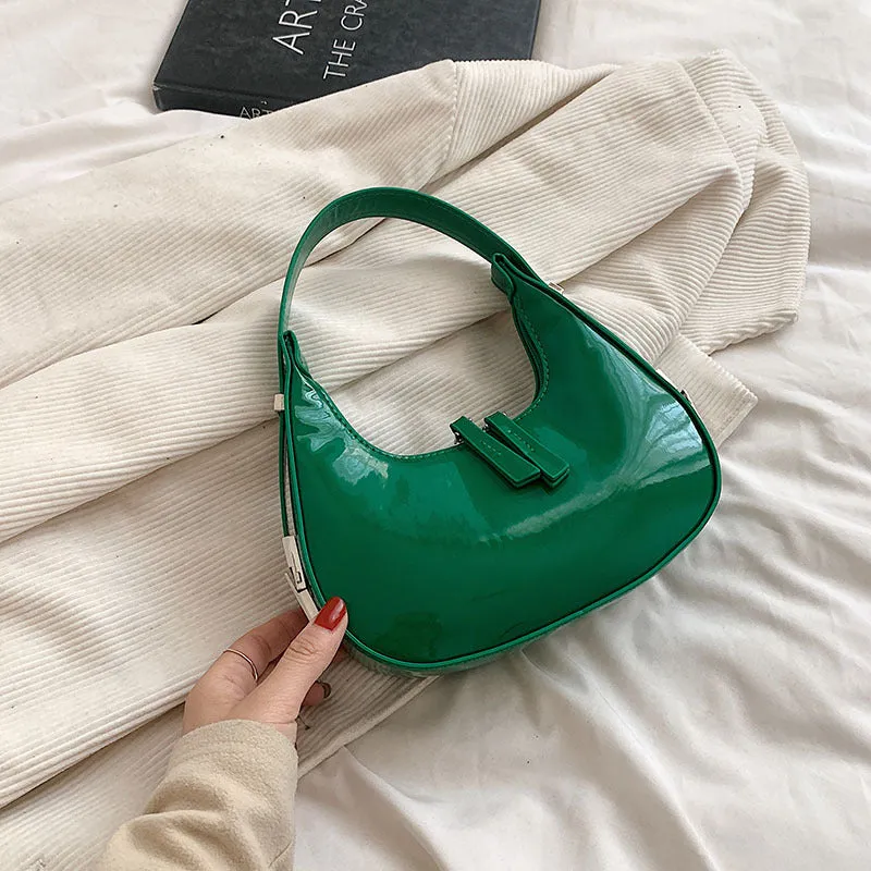 Radiant Faux Leather Shoulder Bag - Chic Underarm Elegance